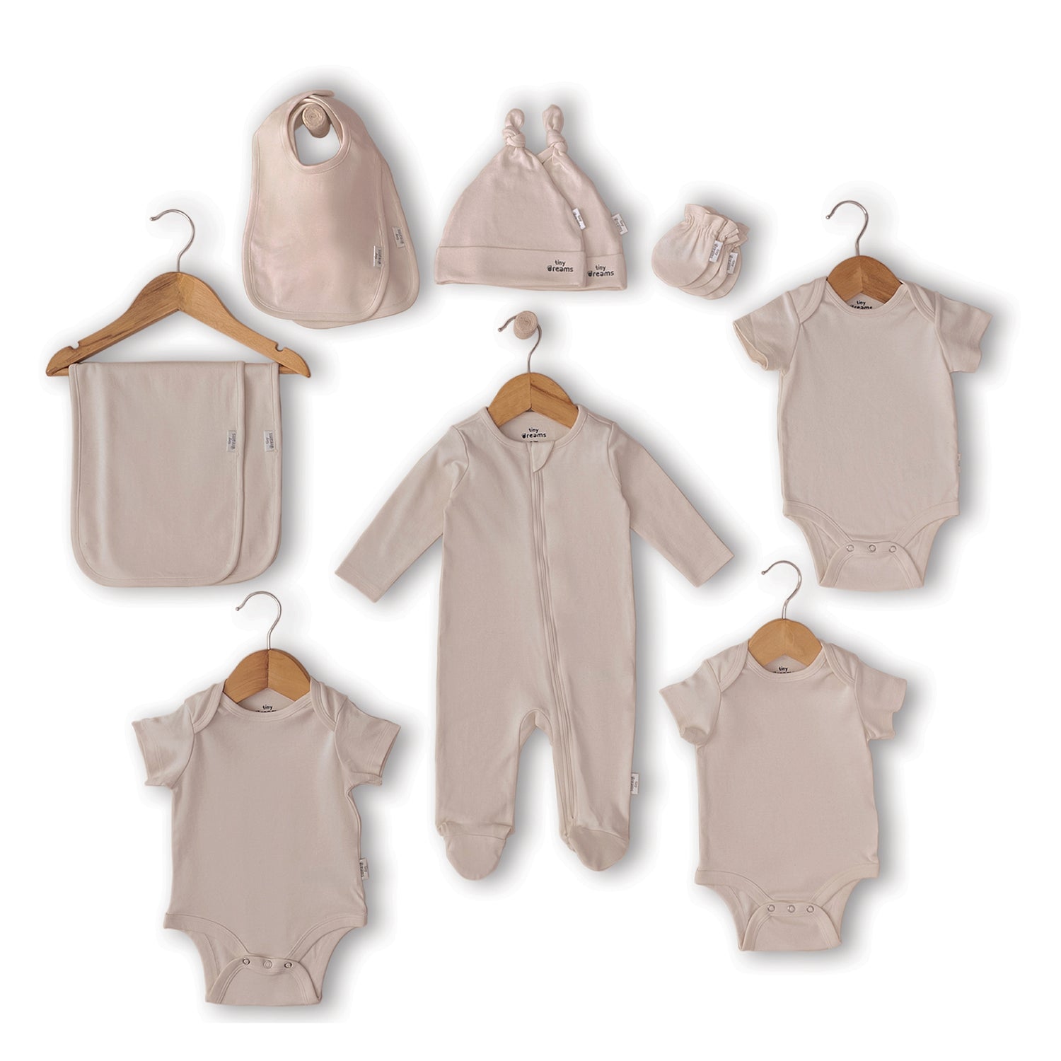 Tiny Dreams Organic Cotton Baby Clothes Set | 12-Piece Newborn Layette Gift Set | Ultra-Soft Bodysuit, Bib, Cap & Booties | Breathable Infant Wear