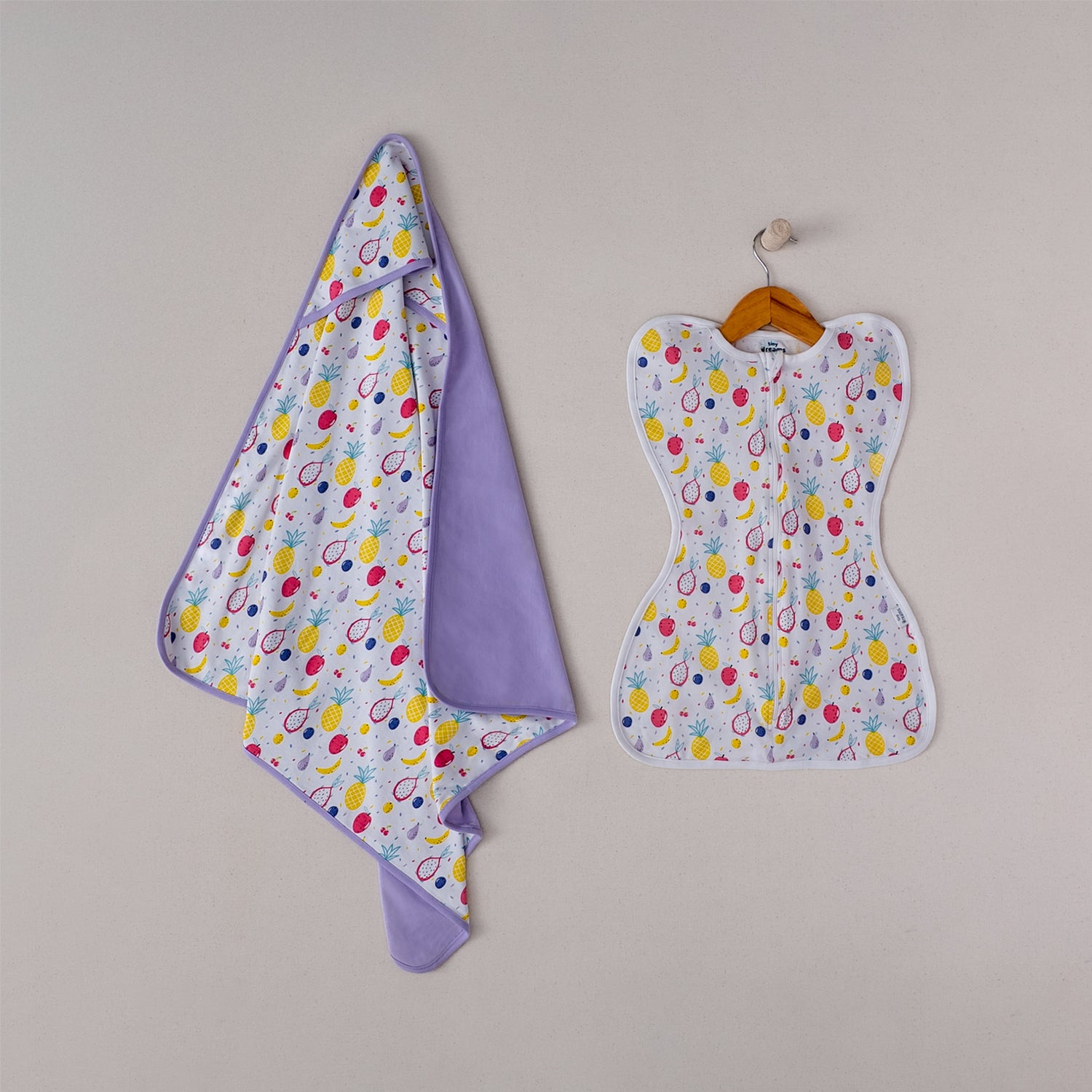 Little Fruts Baby Blanket & Swaddle Set (2 Pcs) |0-3 Months | Soft & Breathable Fabric | Blanket,Swaddle
