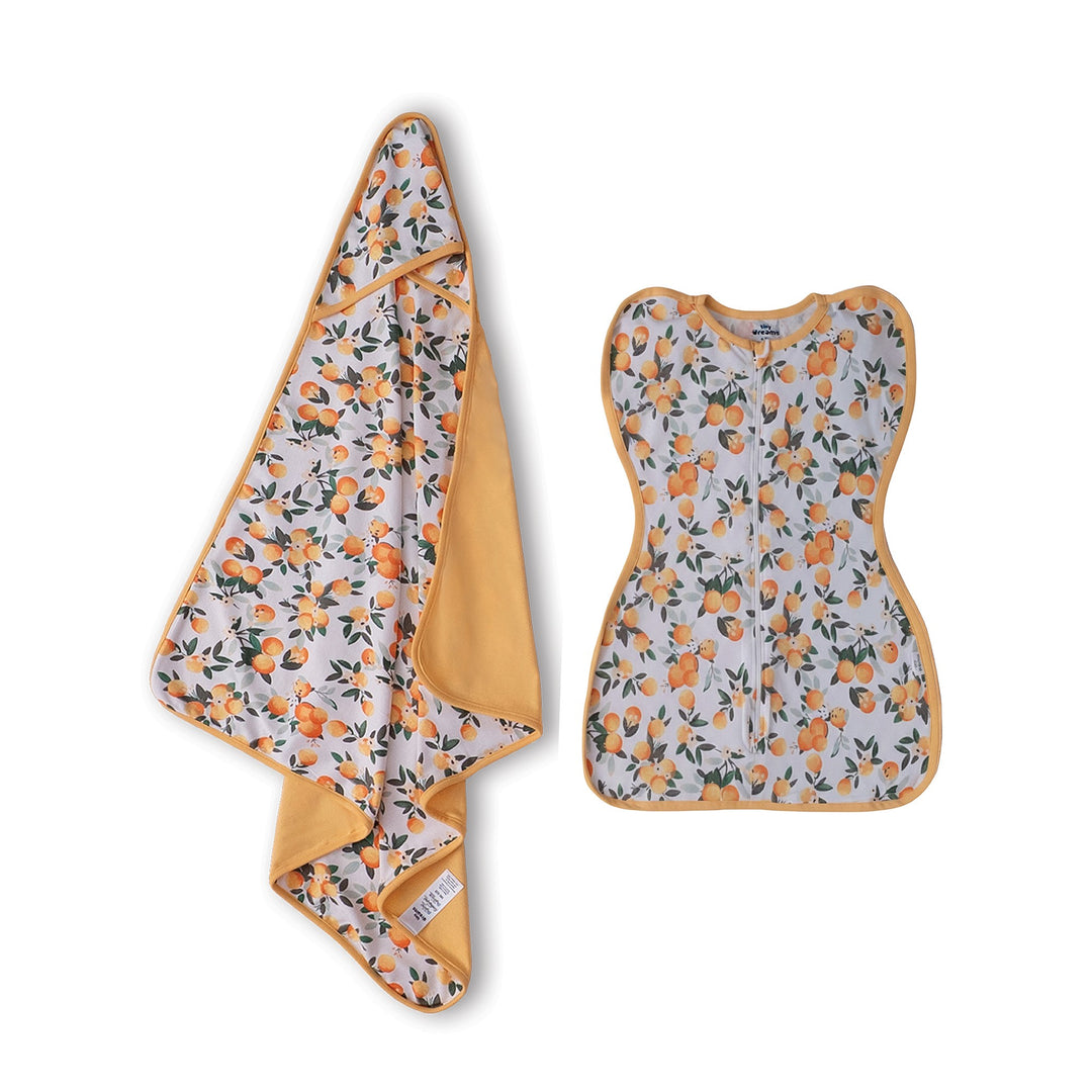 Tiny Dreams Little Fruts Baby Blanket & Swaddle Set (2 Pcs)| Soft & Breathable Fabric | Blanket,Swaddle