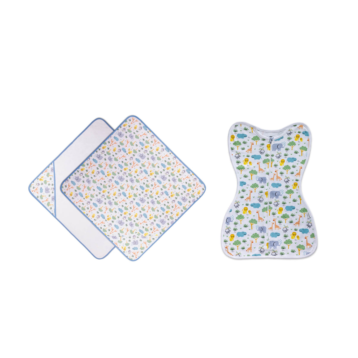 Jungle Mix Boy Blanket and Swaddle Set 1