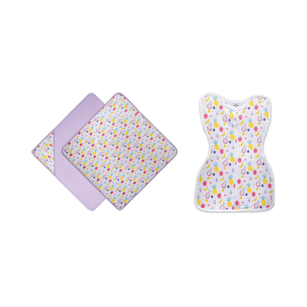 Little Fruits Girl Blanket and Swaddle Set 1