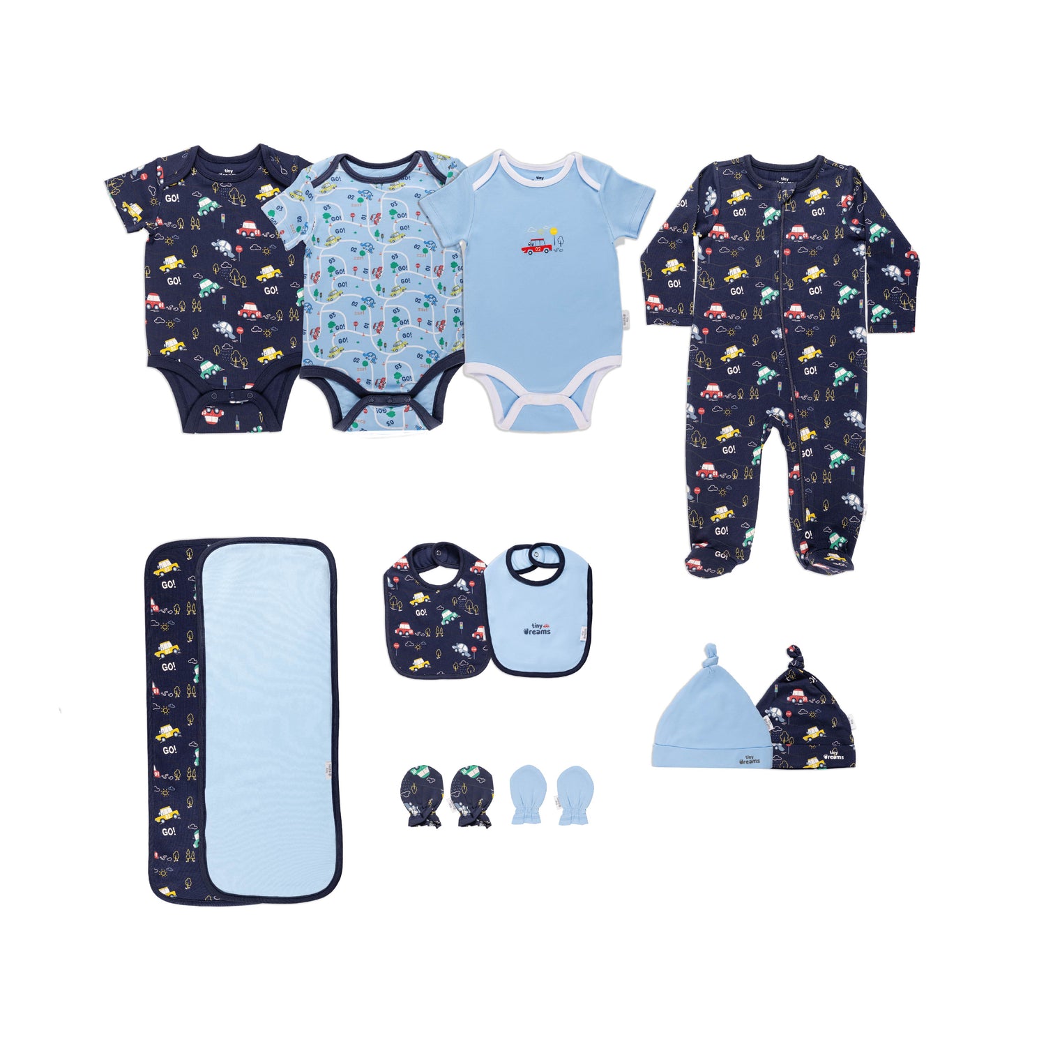 Retro Cars Boy Layette Set - 12 Pcs